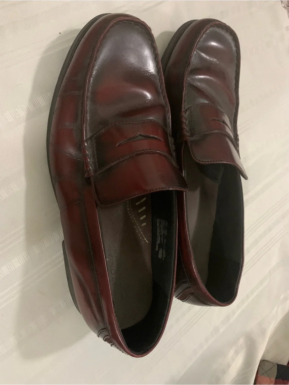 Bostonian Men's Wine/Burgundy Leather Penny Loafers